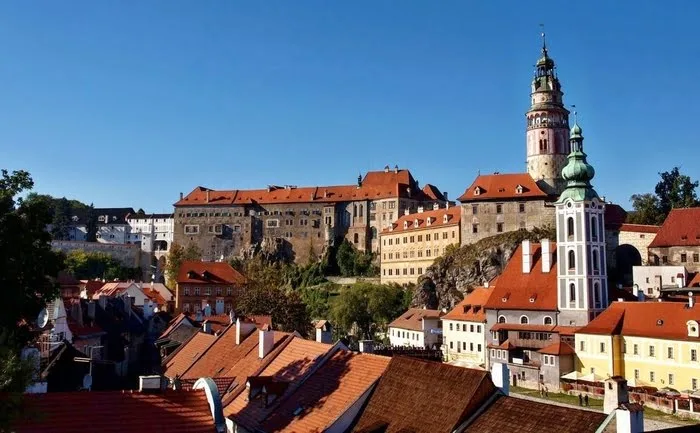 Panoramablick auf das Schloss Krumlov